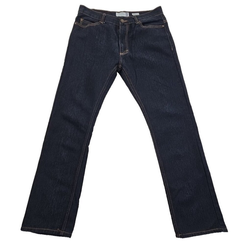 Recycled Blues Jeans Men's 34x32 Blue Slim Straight Stretch‎ Dark Denim EUC LN